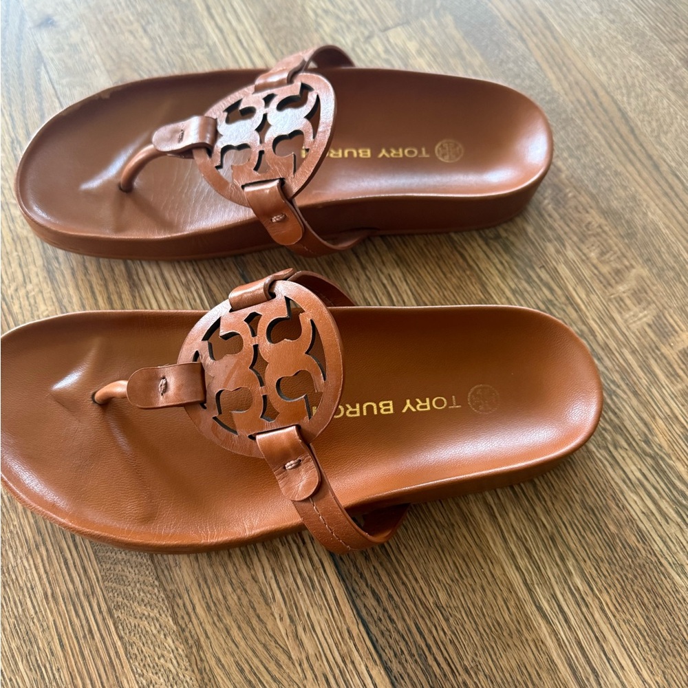 Tory Burch Bourbon Miele / Miller Cloud Women's Sandals Size 7 (MAKE OFFER) - Picture 2 of 7
